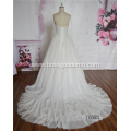 off shoulder sleeveless detachable lace appliques 3d lace designer wedding dress ball gown